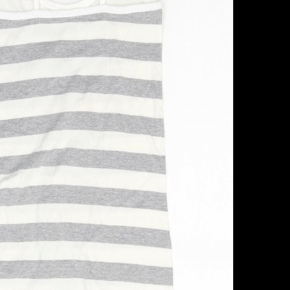 Disney Womens Grey Striped Cotton Basic Tank Size 4 Round Neck - Minnie mouse