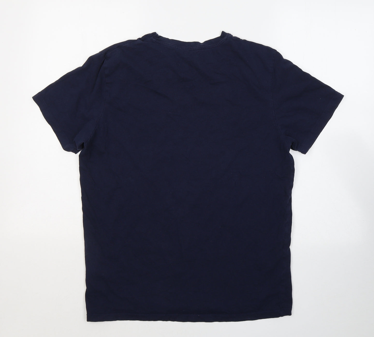 JACK & JONES Mens Blue  Cotton  T-Shirt Size L Round Neck