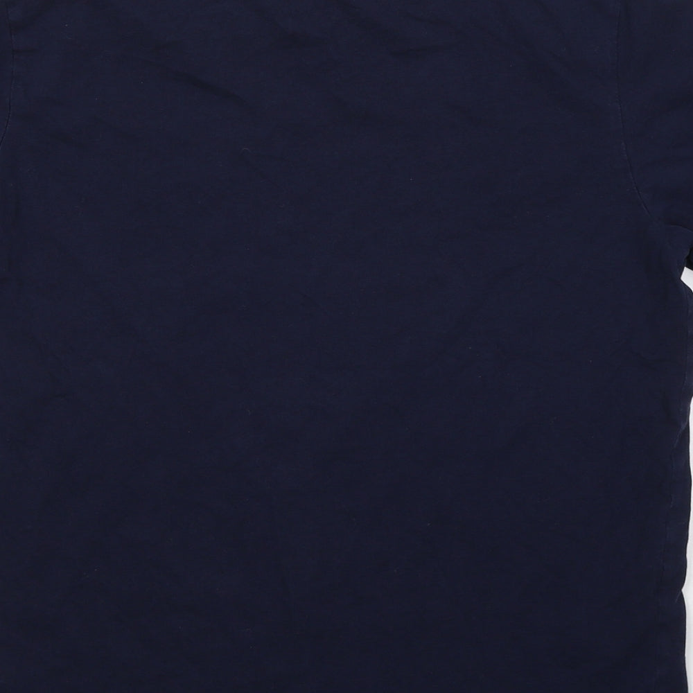 JACK & JONES Mens Blue  Cotton  T-Shirt Size L Round Neck