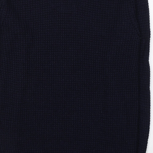 Brave Soul Mens Blue Round Neck  Acrylic Pullover Jumper Size M