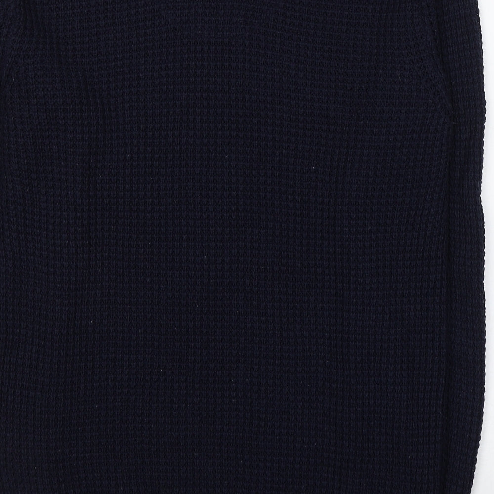 Brave Soul Mens Blue Round Neck  Acrylic Pullover Jumper Size M