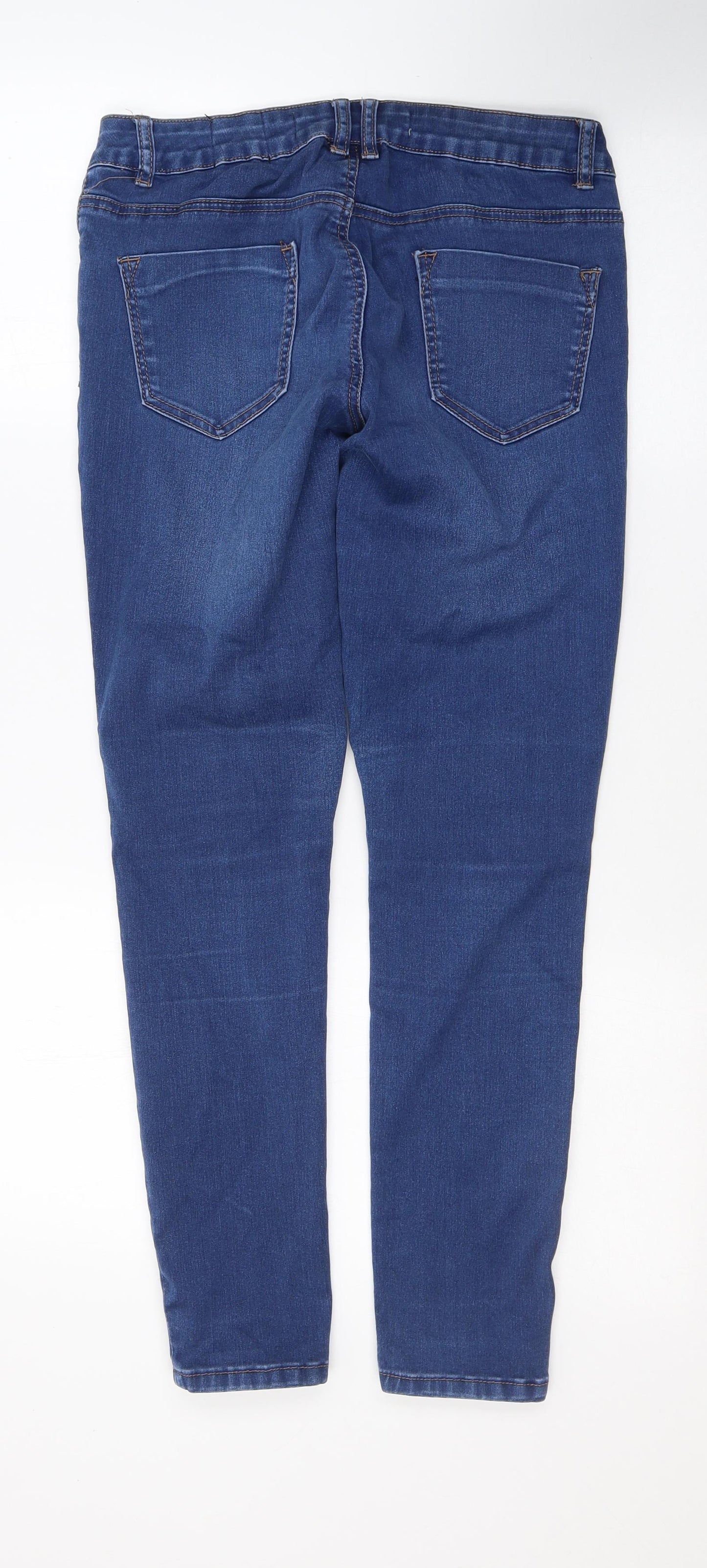 New Look Womens Blue  Cotton Skinny Jeans Size 10 L28 in Slim Button