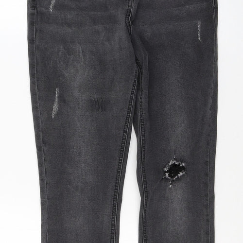 Denim Womens Black  Cotton Skinny Jeans Size 10 L23 in Regular Button