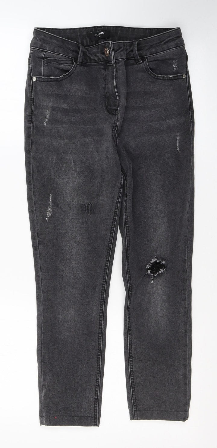 Denim Womens Black  Cotton Skinny Jeans Size 10 L23 in Regular Button