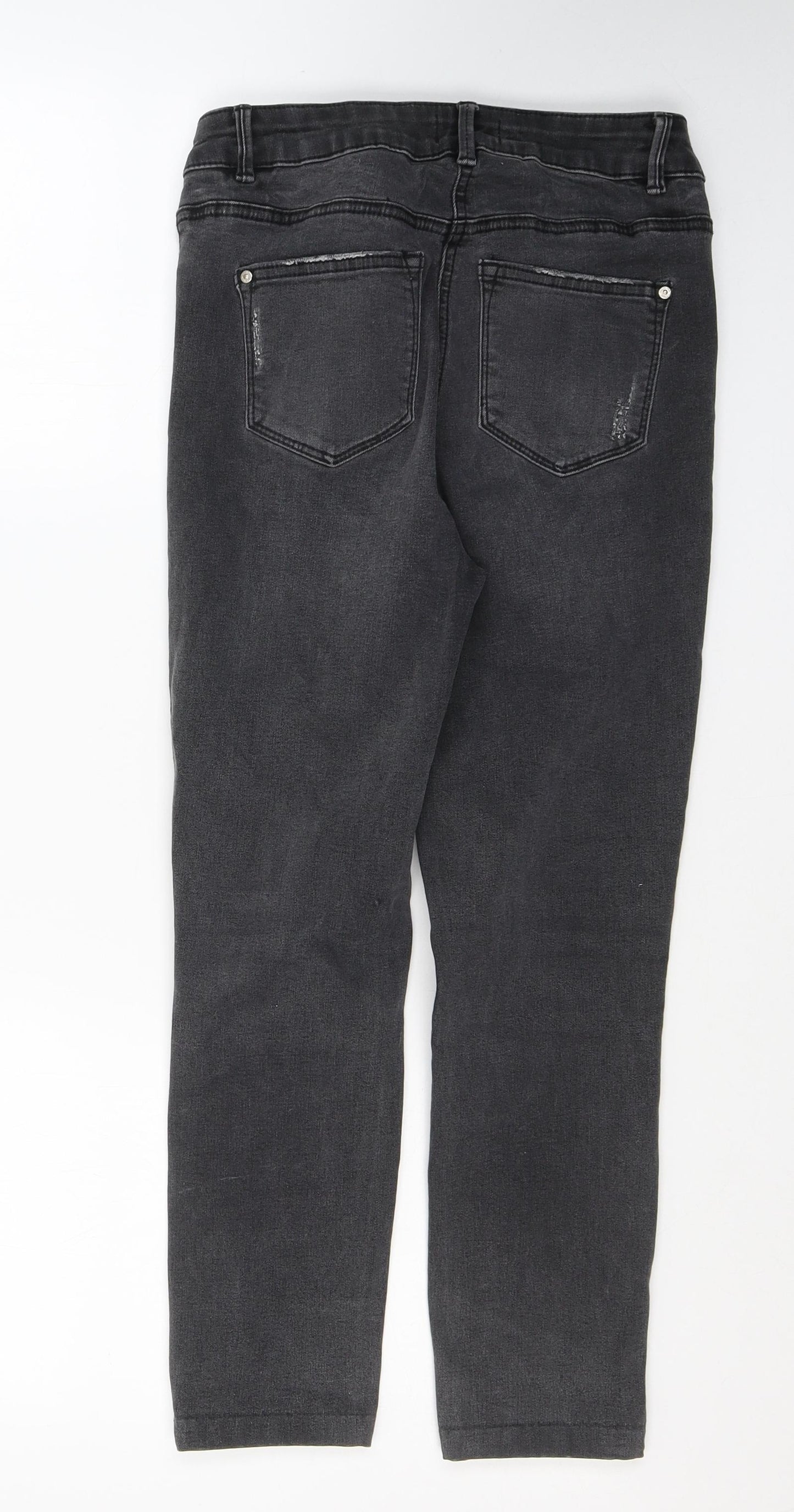 Denim Womens Black  Cotton Skinny Jeans Size 10 L23 in Regular Button