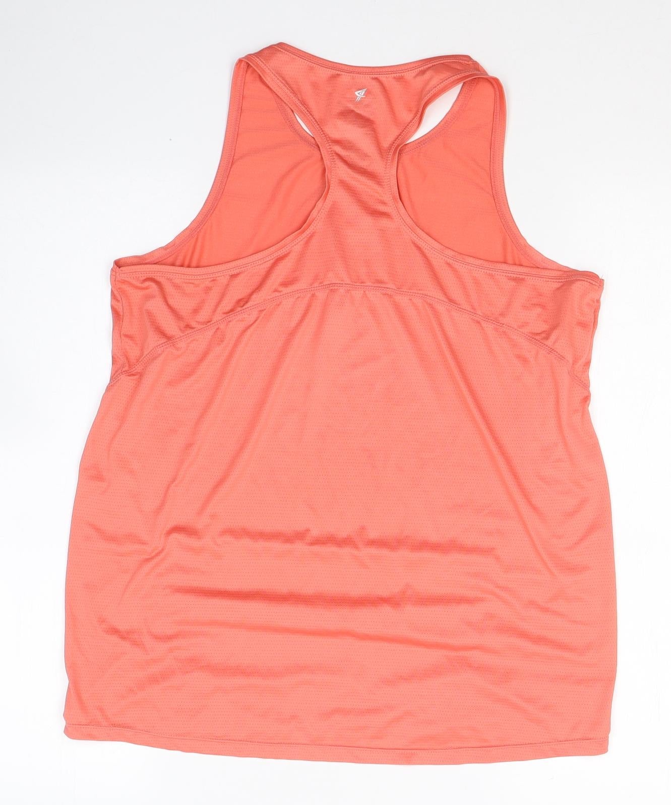WORKOUT Womens Pink  Polyester Basic Tank Size S Round Neck Pullover