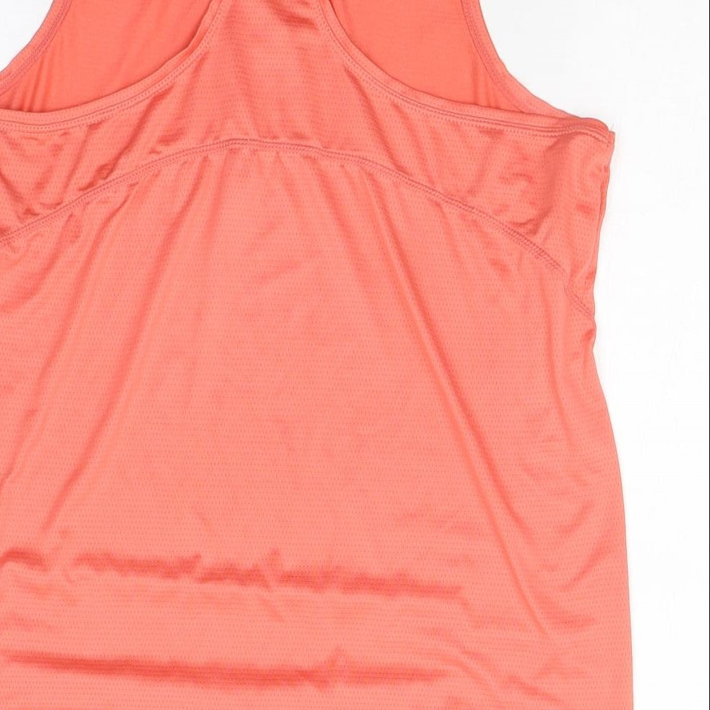 WORKOUT Womens Pink  Polyester Basic Tank Size S Round Neck Pullover