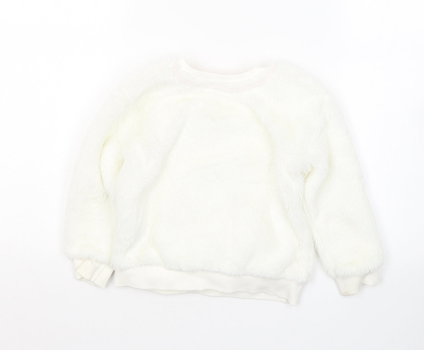 Nutmeg Girls White  Polyester Pullover Sweatshirt Size 2-3 Years  Pullover - Kitty Cat