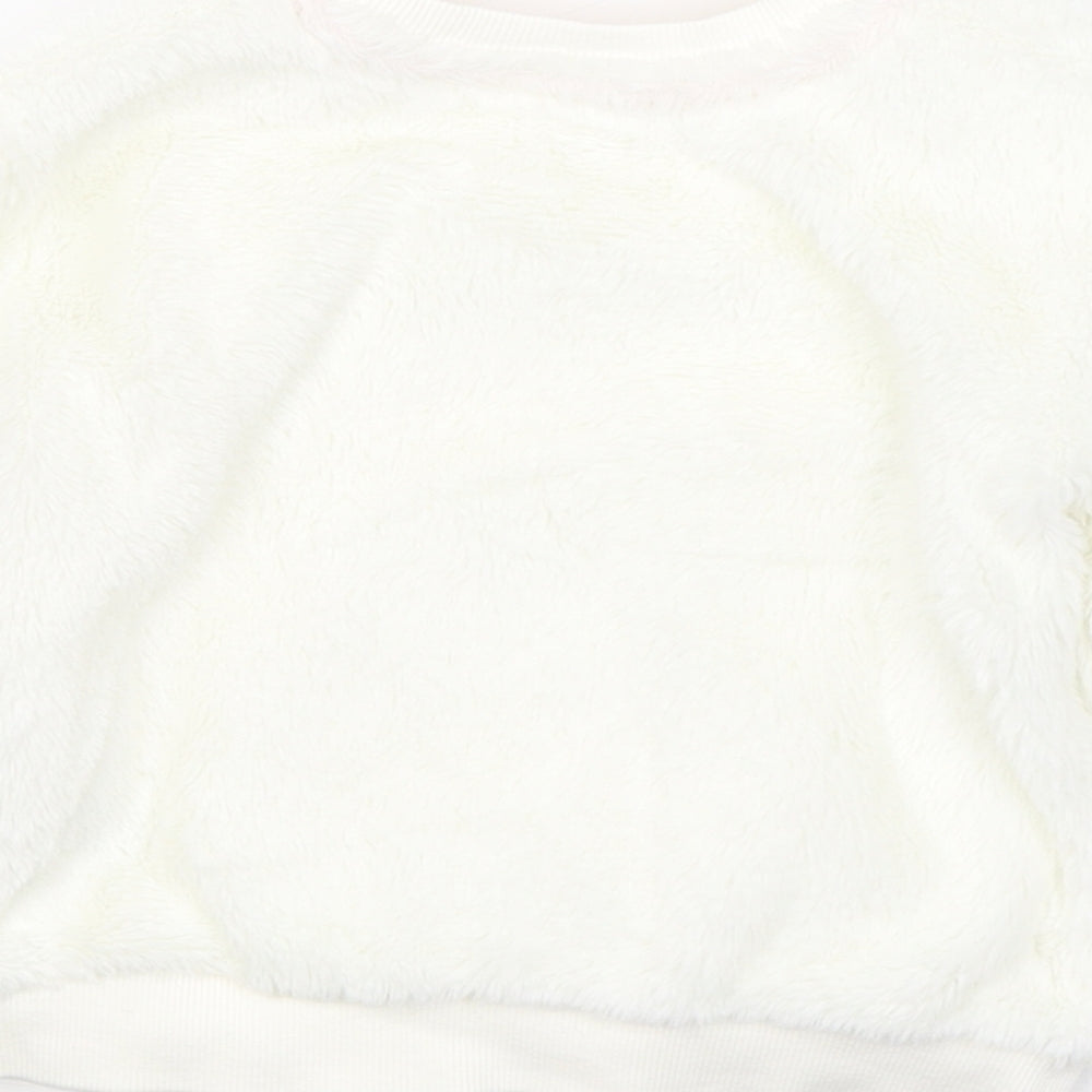 Nutmeg Girls White  Polyester Pullover Sweatshirt Size 2-3 Years  Pullover - Kitty Cat