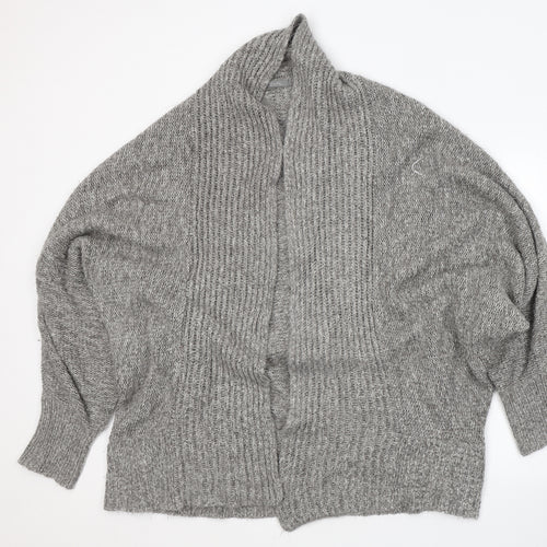 South Womens Grey V-Neck  Acrylic Cardigan Jumper Size 18