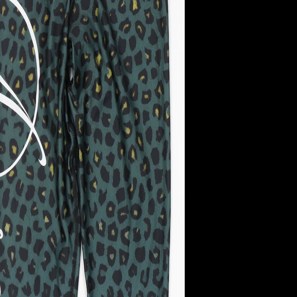 Anarchy Womens Green Animal Print Polyester Compression Leggings Size XL L28 in Regular Pullover