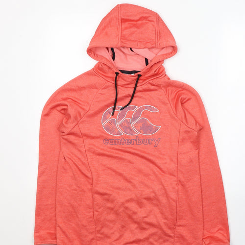 Canterbury Womens Orange  Polyester Pullover Hoodie Size 10  Pullover - Activewear