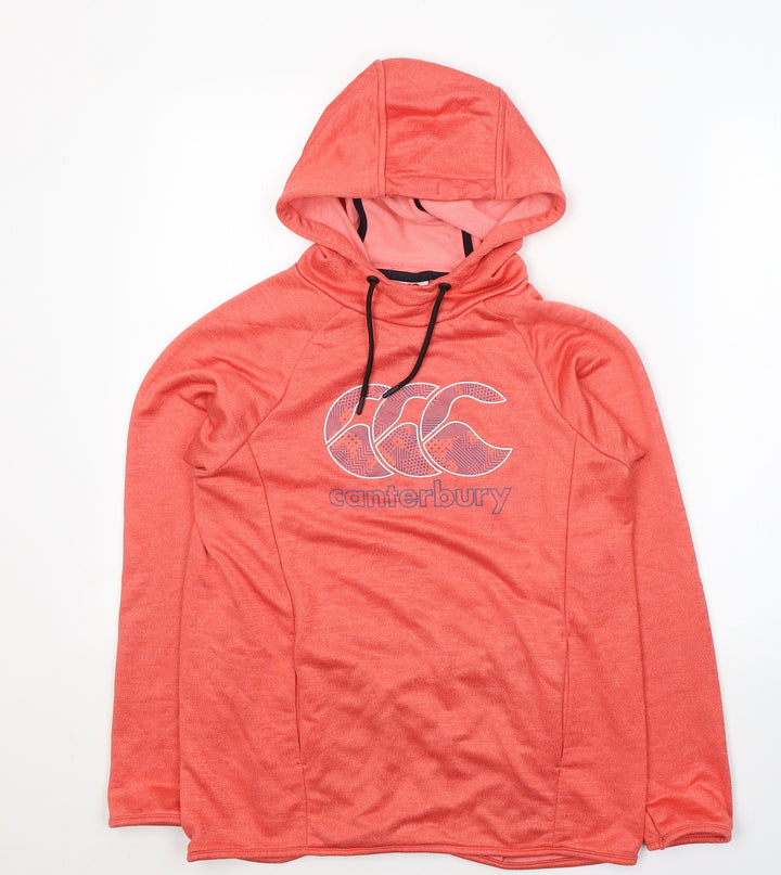 Canterbury Womens Orange Polyester Pullover Hoodie Size 10 Pullover - Activewear