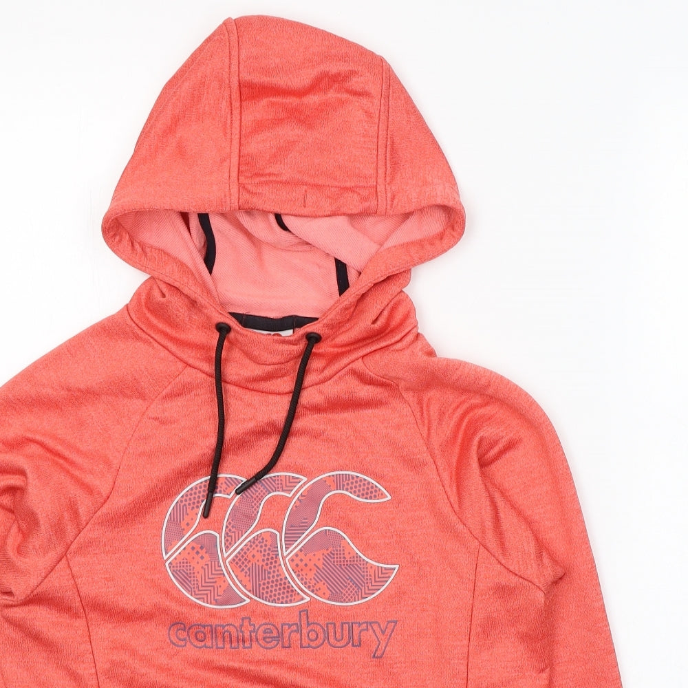 Canterbury Womens Orange  Polyester Pullover Hoodie Size 10  Pullover - Activewear