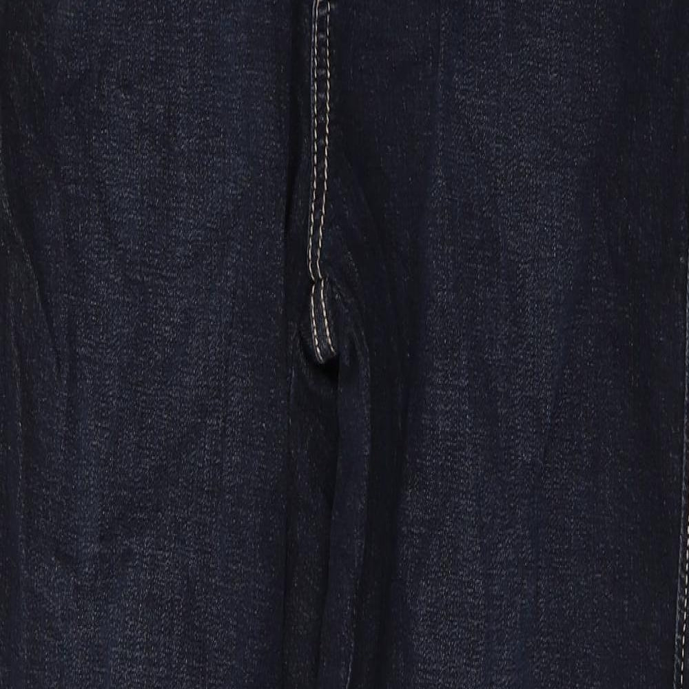 AURA Womens Blue  Cotton Straight Jeans Size 10 L31 in Regular Button
