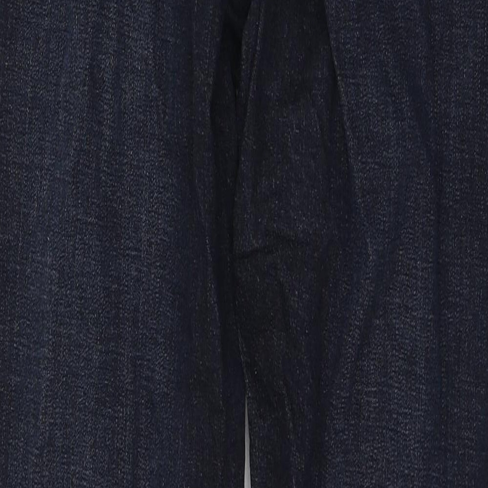 AURA Womens Blue  Cotton Straight Jeans Size 10 L31 in Regular Button