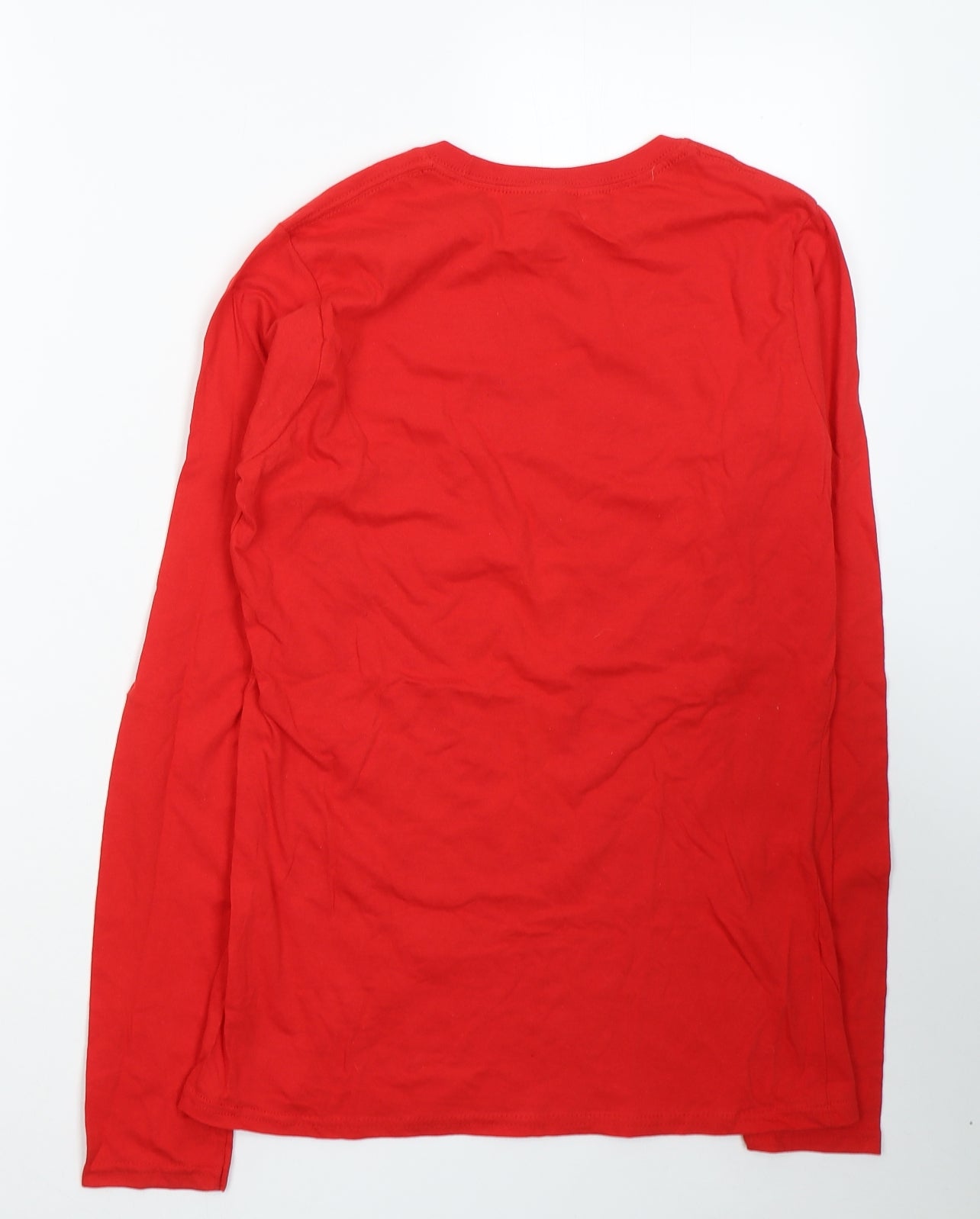Gildan Womens Red  Cotton Jersey T-Shirt Size L Round Neck - Christmas is coming