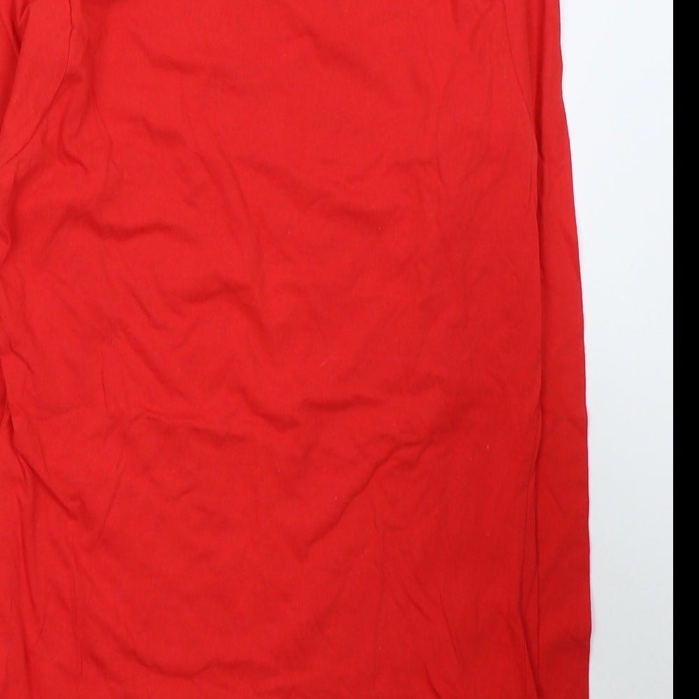 Gildan Womens Red  Cotton Jersey T-Shirt Size L Round Neck - Christmas is coming