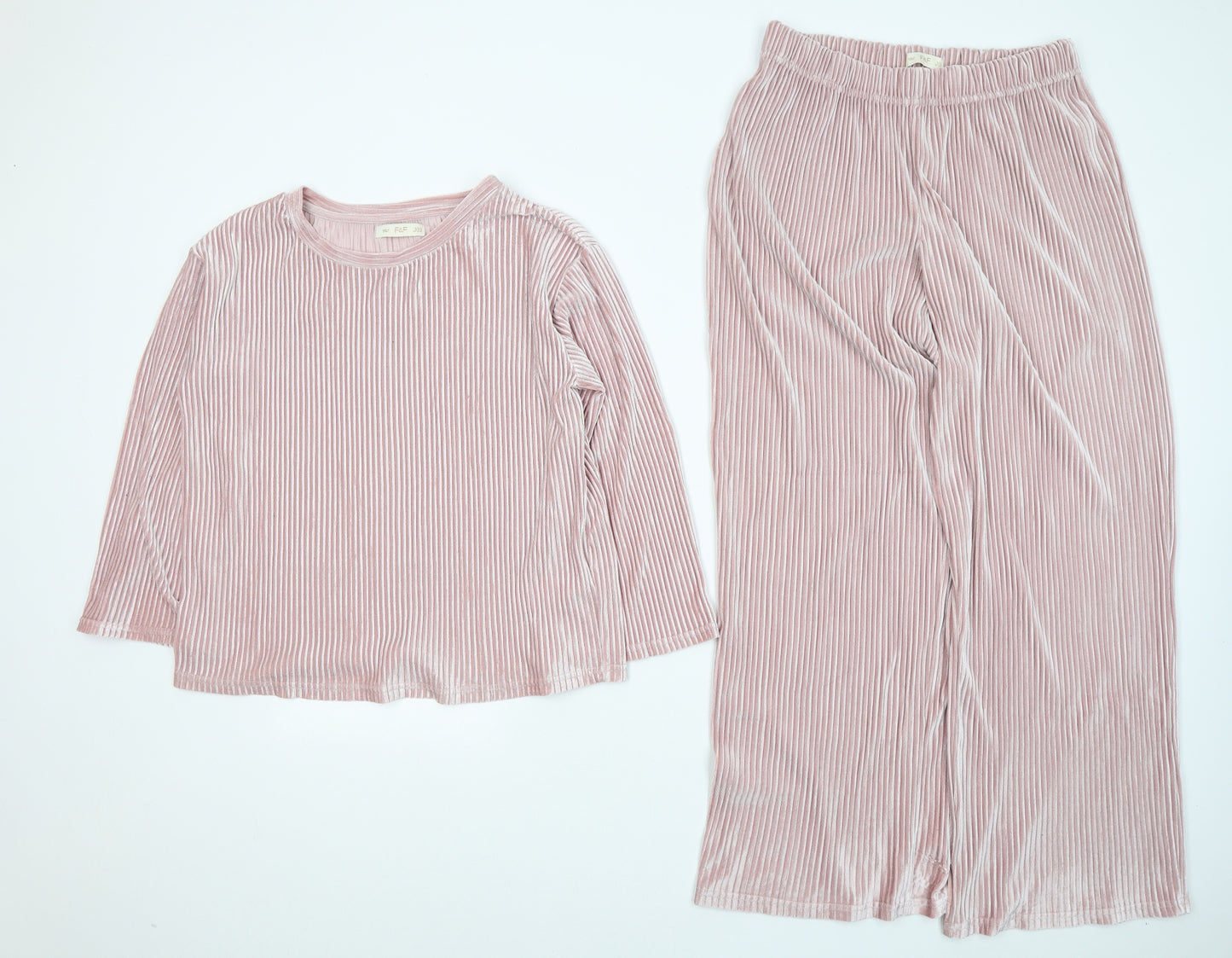 F&F Womens Pink Solid Polyester Cami Lounge Set Size 12