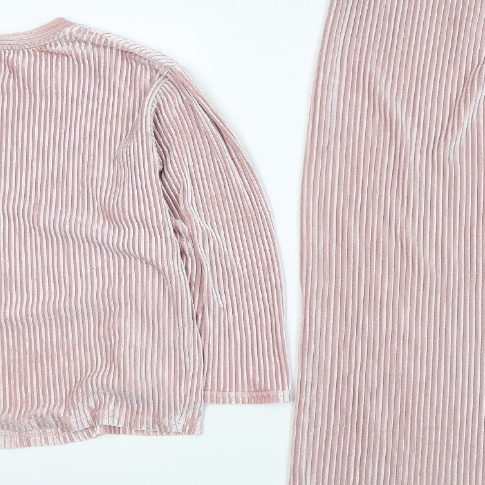 F&F Womens Pink Solid Polyester Cami Lounge Set Size 12