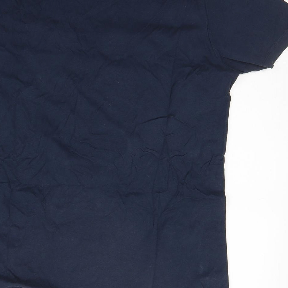 JACK & JONES Mens Blue  Cotton  T-Shirt Size M Round Neck