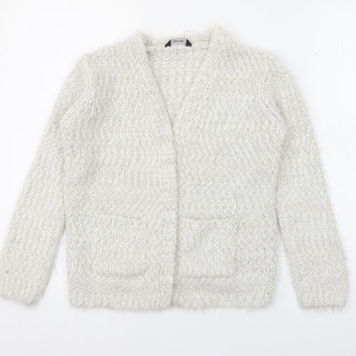 George Girls Ivory V-Neck  Polyester Cardigan Jumper Size 8-9 Years