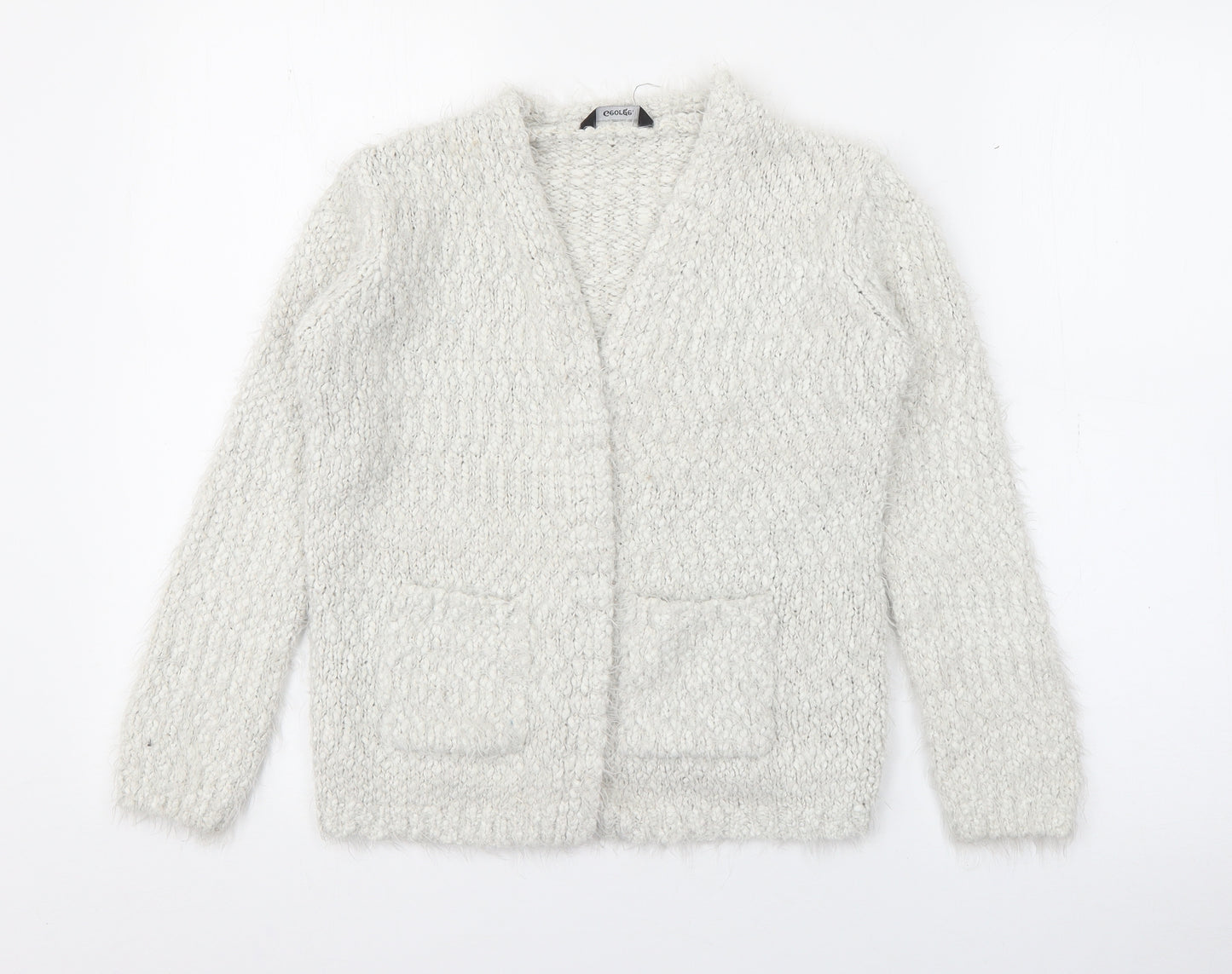 George Girls Ivory V-Neck  Polyester Cardigan Jumper Size 8-9 Years