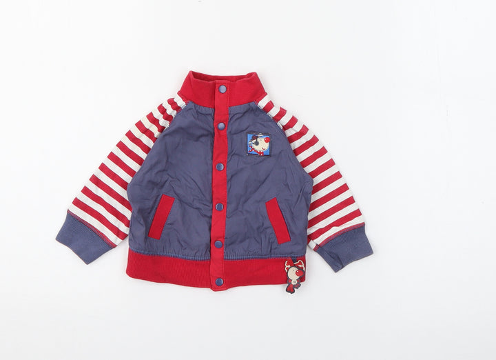 Zip Zap Baby Red Striped Jacket Size 3-6 Months Snap