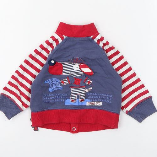 Zip Zap Baby Red Striped  Jacket  Size 3-6 Months   Snap