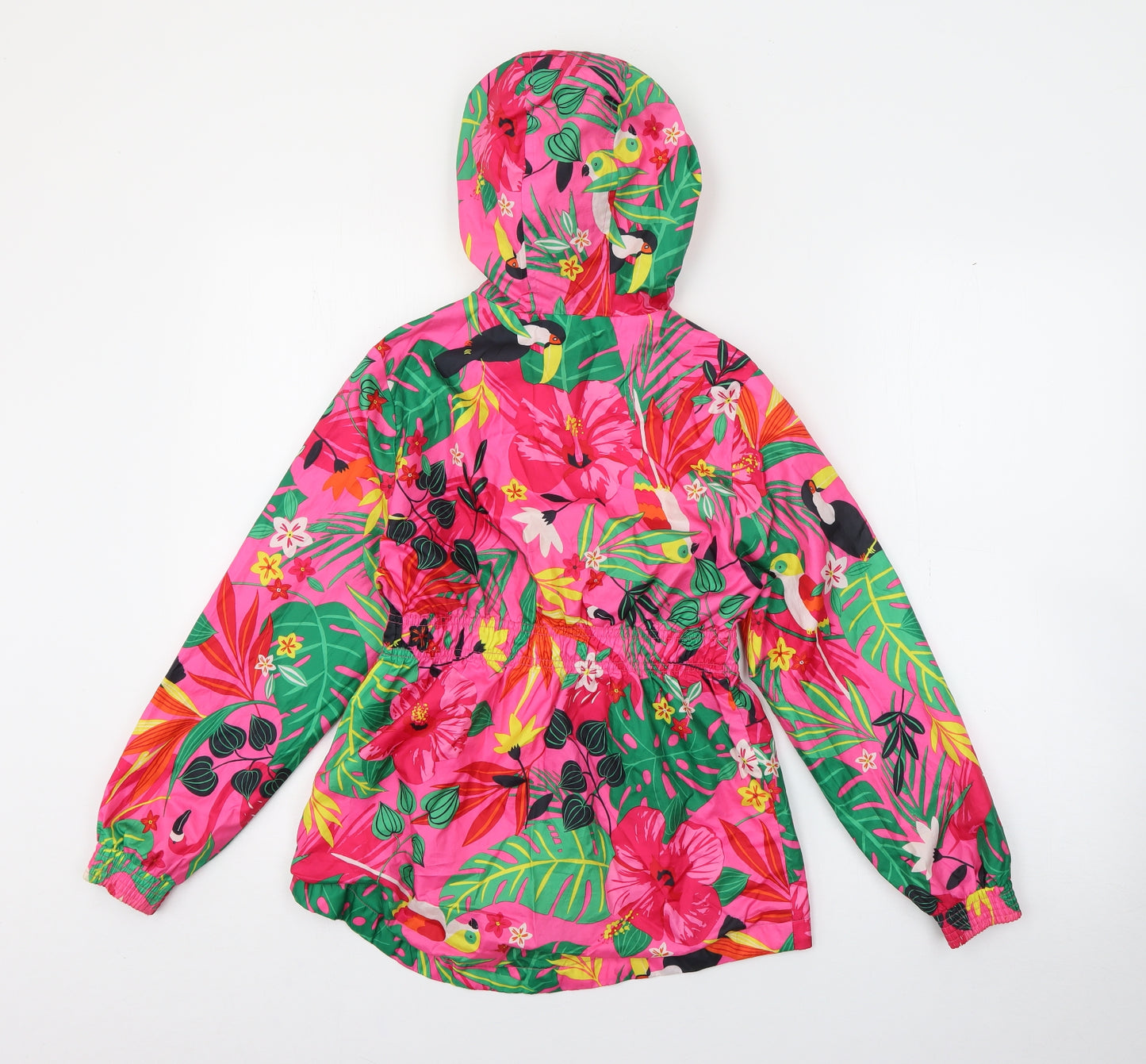 George Girls Pink Floral  Rain Coat Coat Size 9 Years  Zip