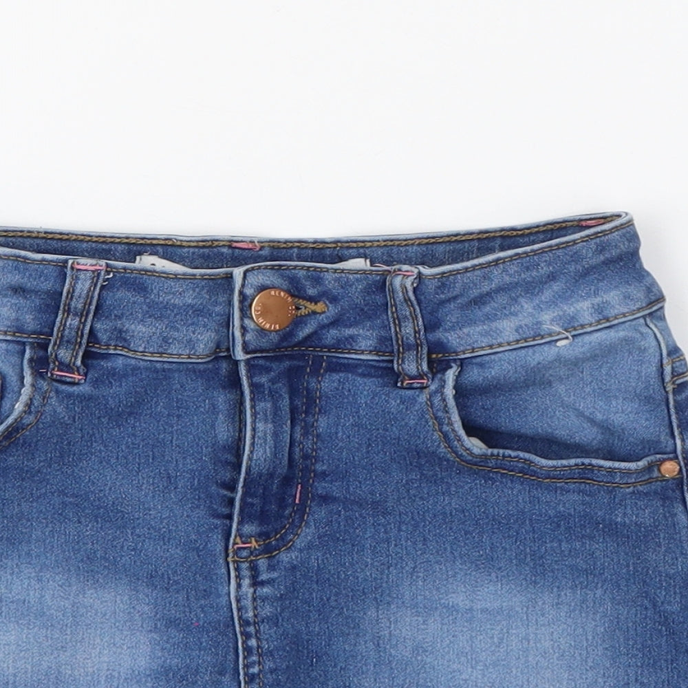 New Look Girls Blue  Cotton Mom Shorts Size 9-10 Years  Regular