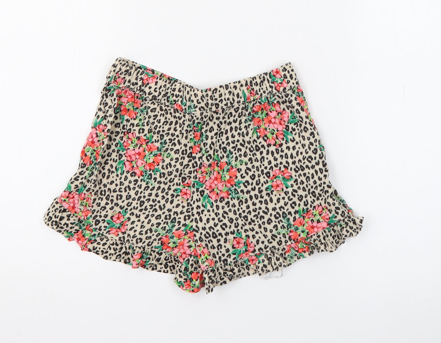 NEXT Girls Beige Geometric Viscose Sweat Shorts Size 7 Years  Regular