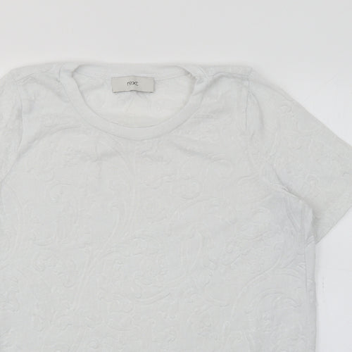 NEXT Womens White Crew Neck  Polyester Pullover Jumper Size 10