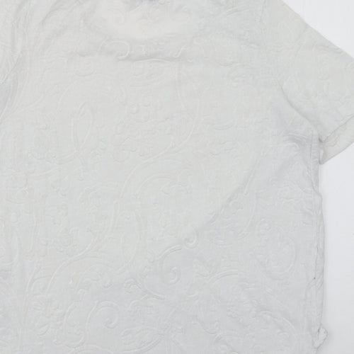 NEXT Womens White Crew Neck  Polyester Pullover Jumper Size 10