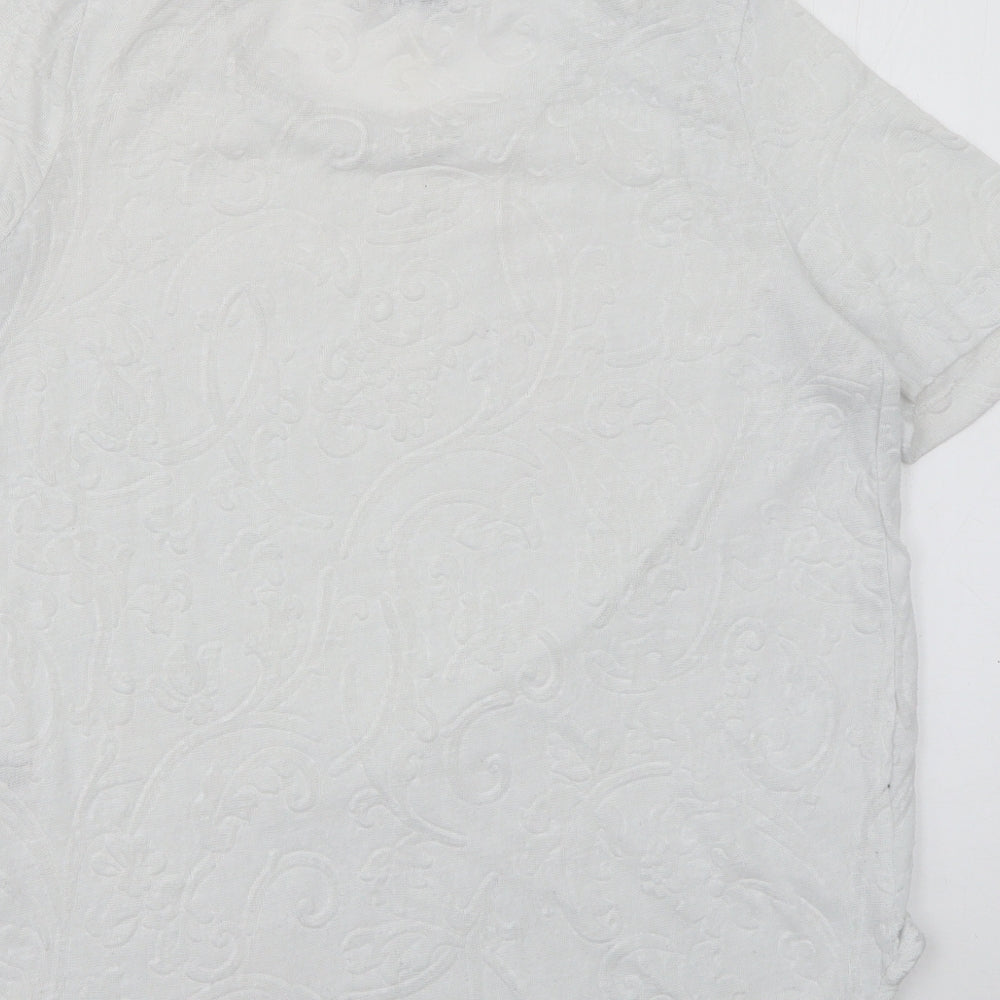 NEXT Womens White Crew Neck  Polyester Pullover Jumper Size 10