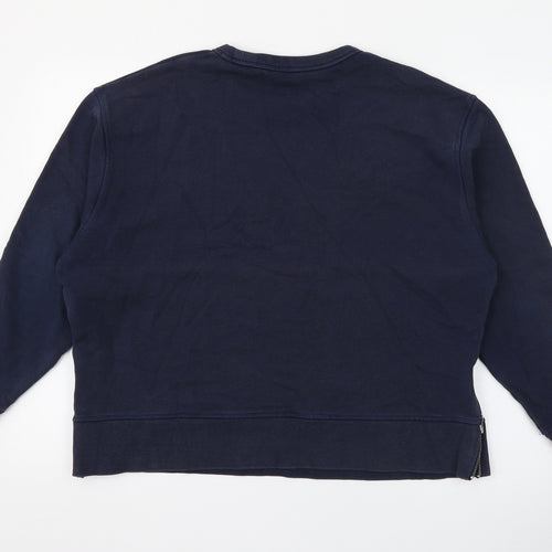 Marks and Spencer Womens Blue Crew Neck  Cotton Pullover Jumper Size 12