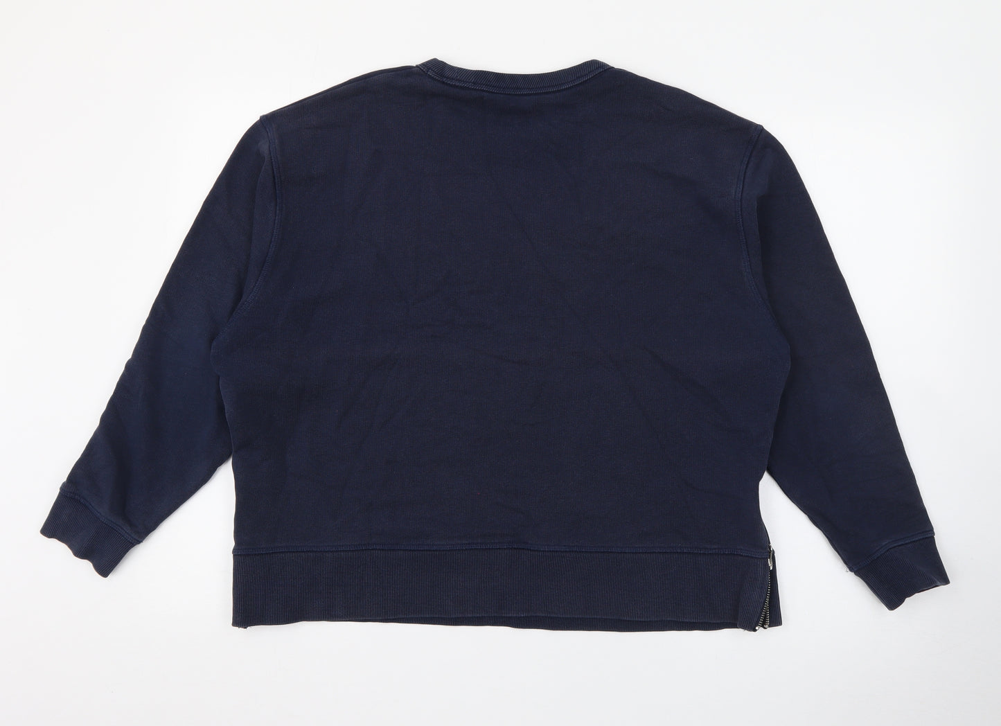 Marks and Spencer Womens Blue Crew Neck  Cotton Pullover Jumper Size 12