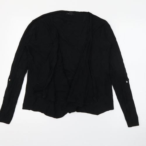 Amisu Womens Black V-Neck  Acrylic Cardigan Jumper Size XS