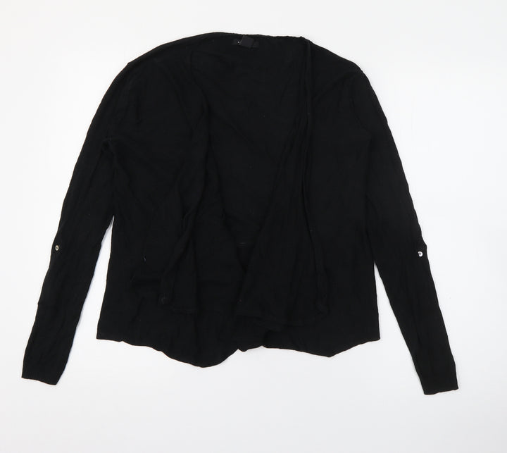 Amisu Womens Black V-Neck Acrylic Cardigan Jumper Size XS