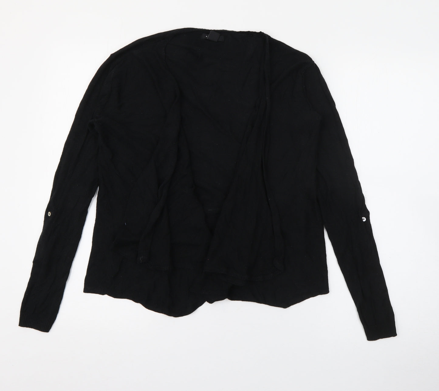 Amisu Womens Black V-Neck  Acrylic Cardigan Jumper Size XS