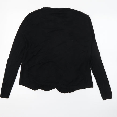 Amisu Womens Black V-Neck  Acrylic Cardigan Jumper Size XS