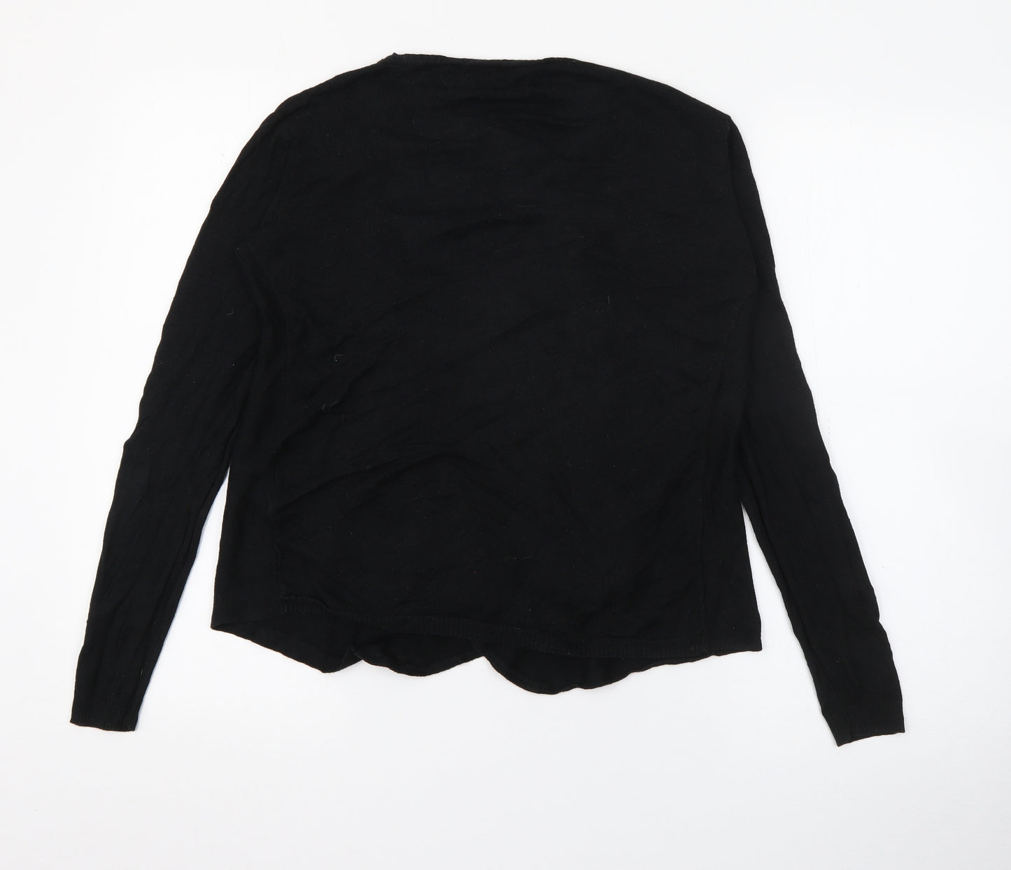 Amisu Womens Black V-Neck  Acrylic Cardigan Jumper Size XS