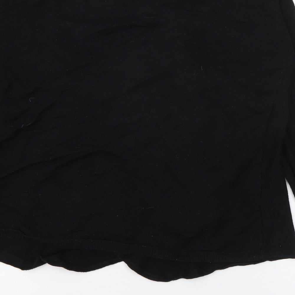 Amisu Womens Black V-Neck  Acrylic Cardigan Jumper Size XS