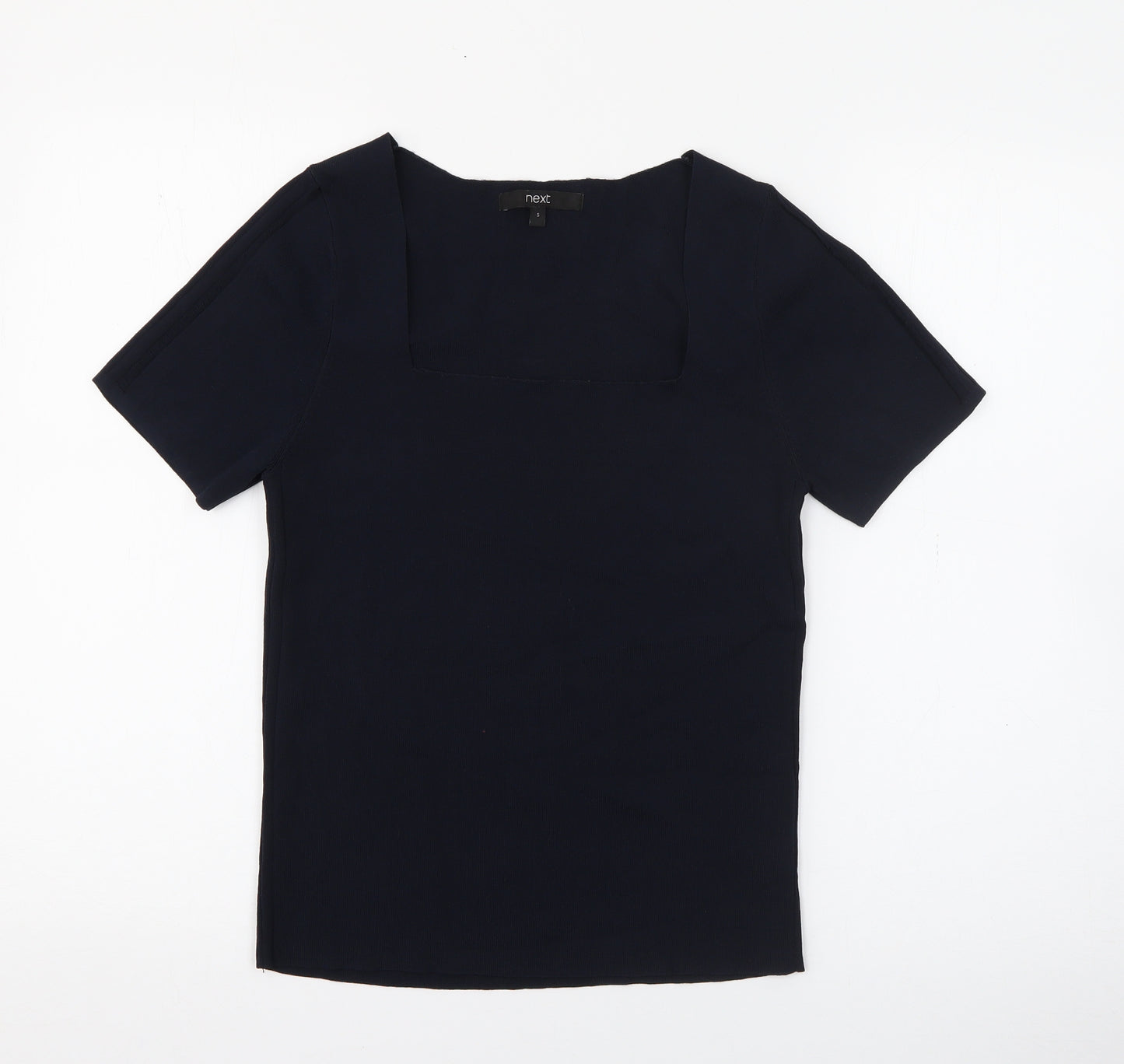 NEXT Womens Blue Square Neck  Viscose Pullover Jumper Size S