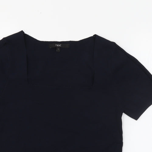 NEXT Womens Blue Square Neck  Viscose Pullover Jumper Size S