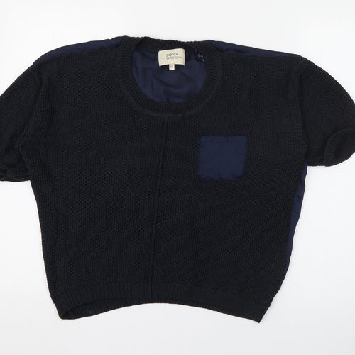 Papaya Womens Blue Crew Neck  Acrylic Pullover Jumper Size 12