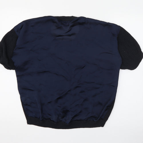 Papaya Womens Blue Crew Neck  Acrylic Pullover Jumper Size 12