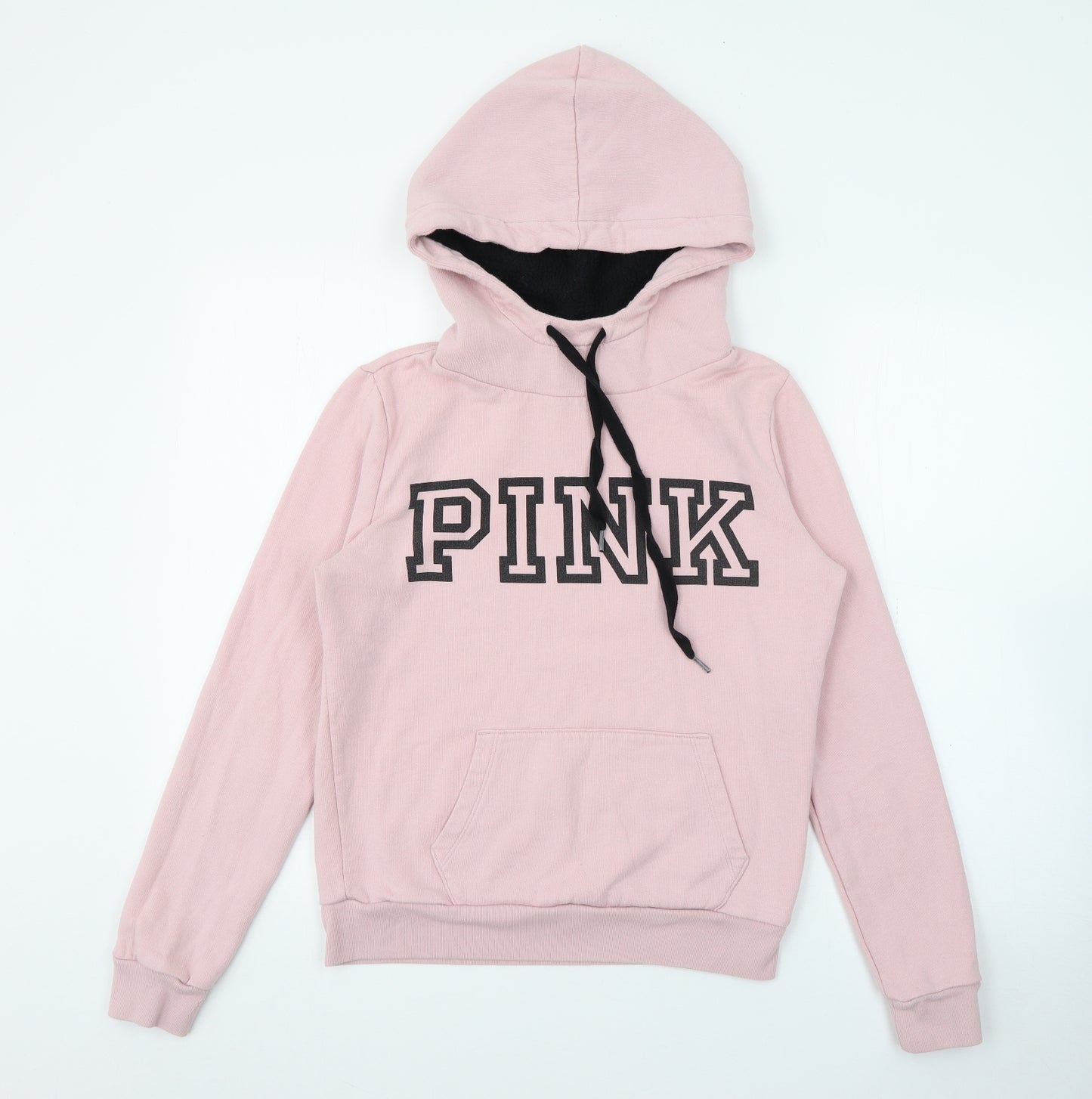 Pink Victoria Secret Womens Pink  Cotton Pullover Hoodie Size S