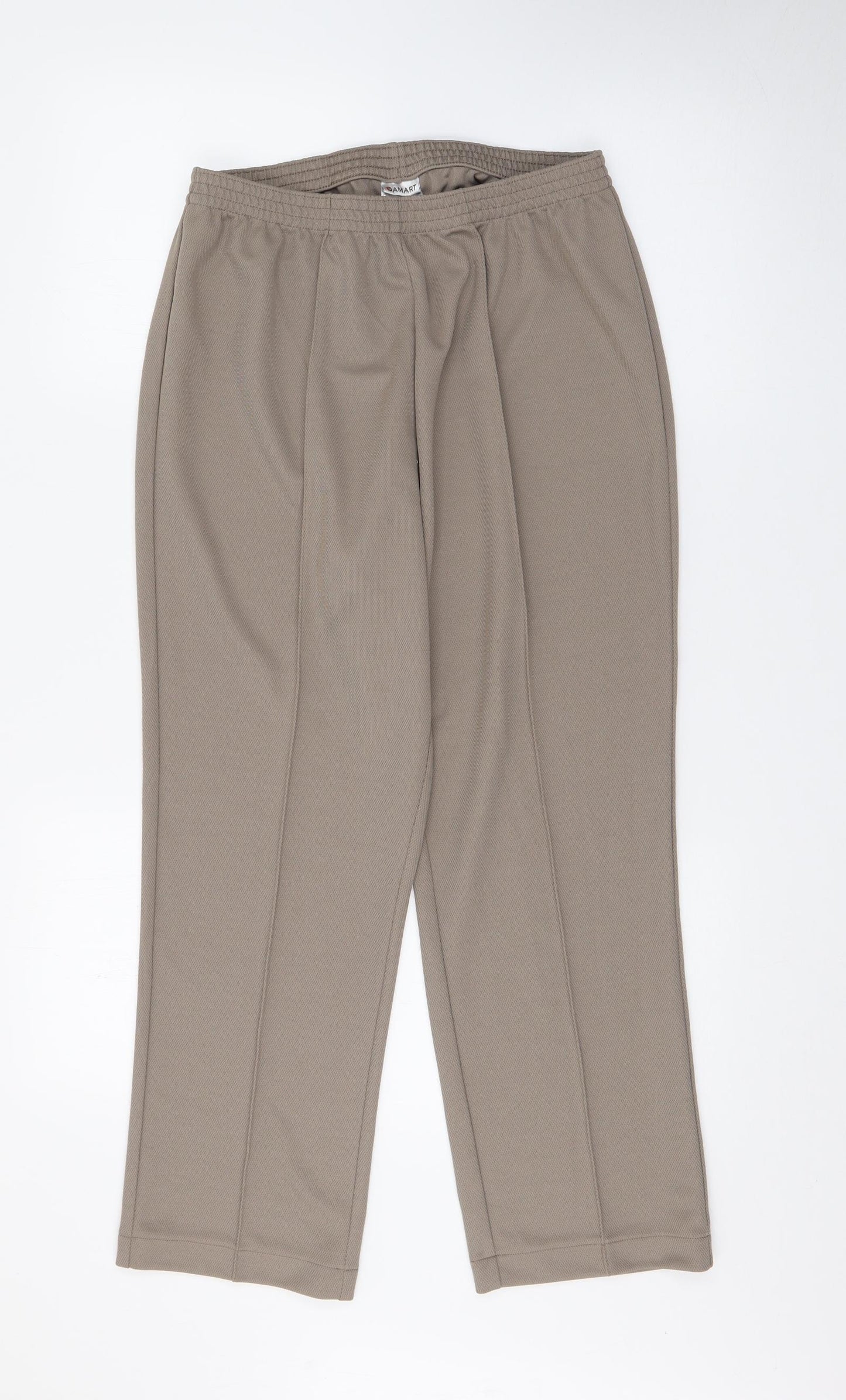 Damart Womens Beige  Polyester Trousers  Size 14 L23 in Regular