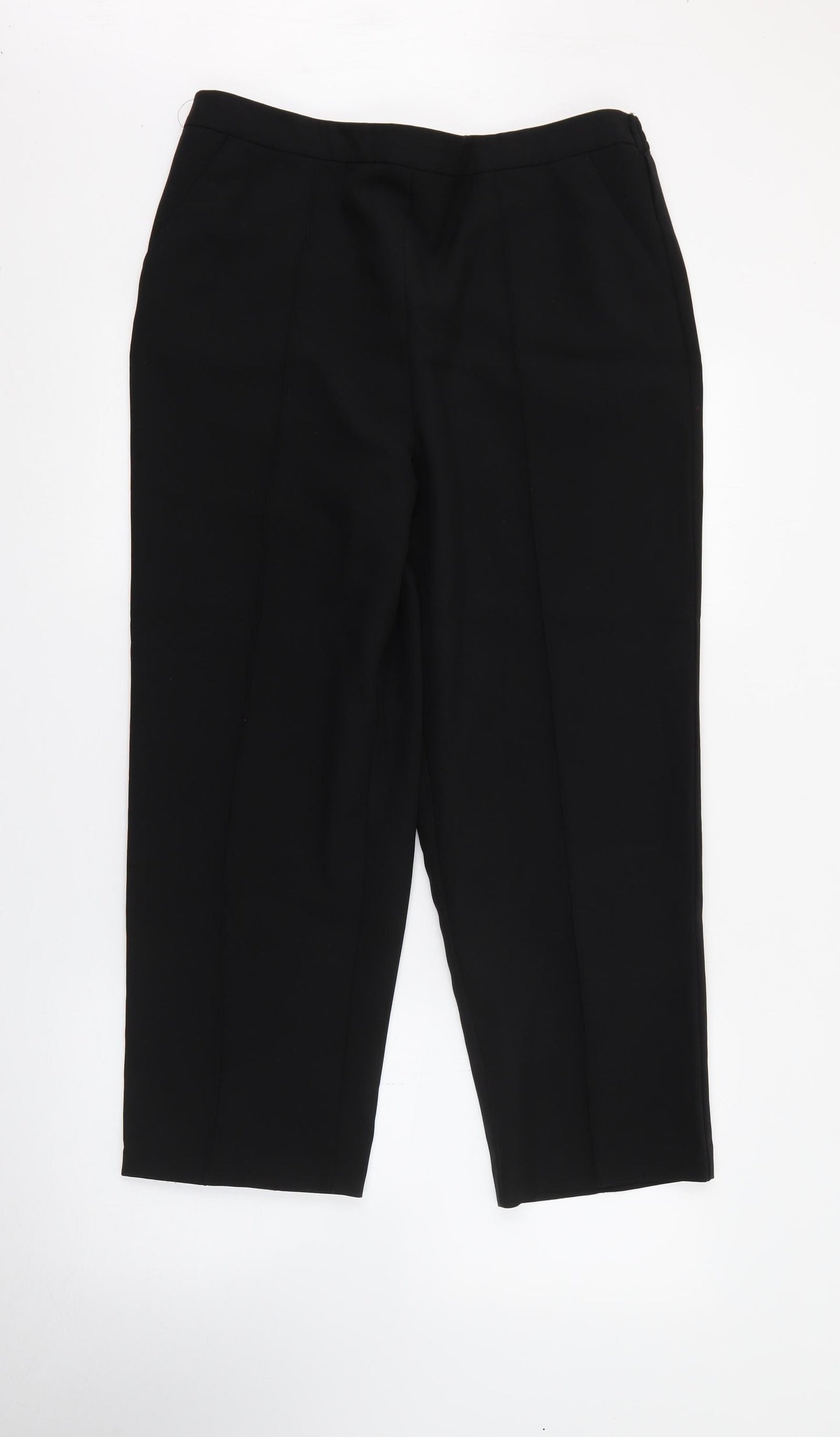 Isle Essentials Womens Black  Polyester Trousers  Size 16 L25 in Regular